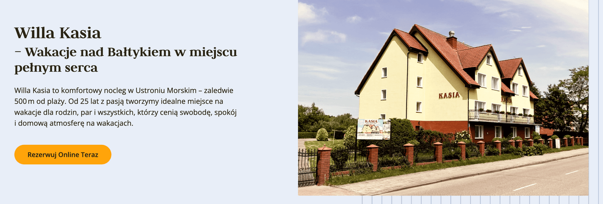 Pokoje gościnne Kasia i Alicja Ustronie Morskie banner