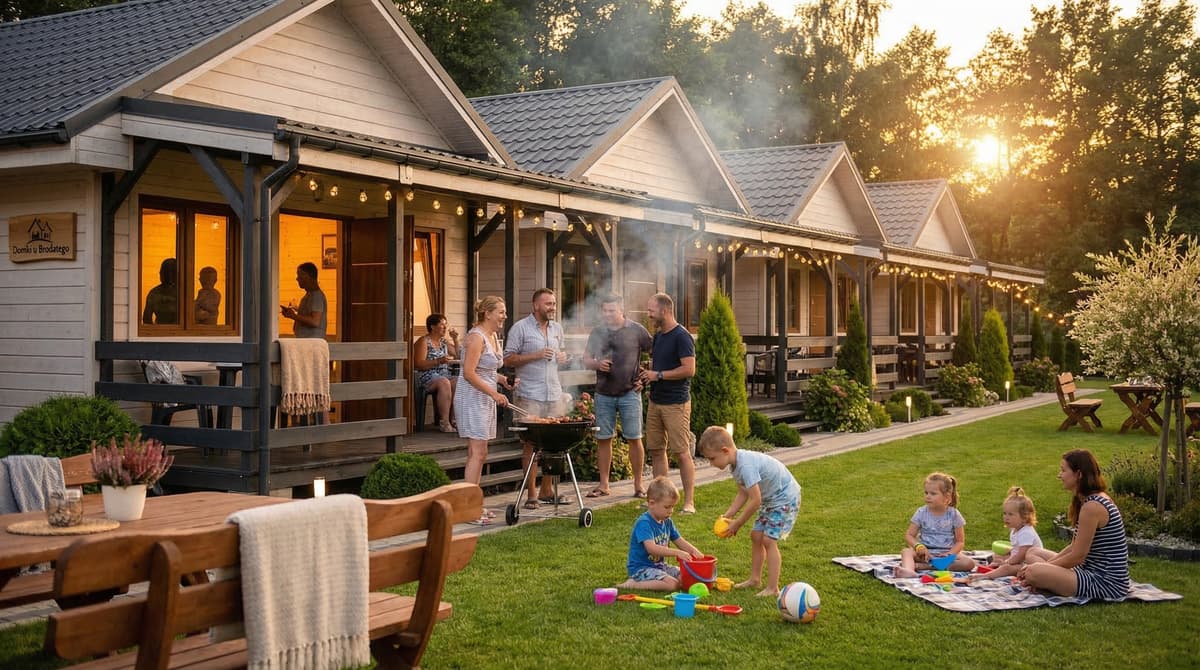 Domki u Brodatego: Wypoczynek z Grillem i Tarasem w Sarbinowie