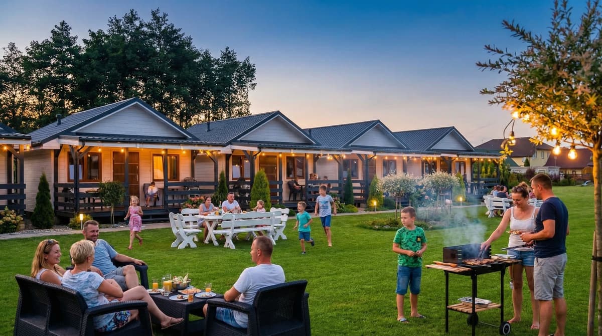 Domki u Brodatego: Ekologiczne drewniane domki Sarbinowo