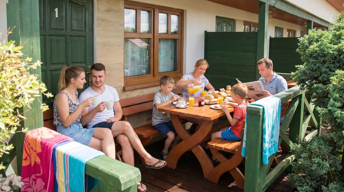 Barbados Sarbinowo: Domki letniskowe dla rodzin z aneksem kuchennym